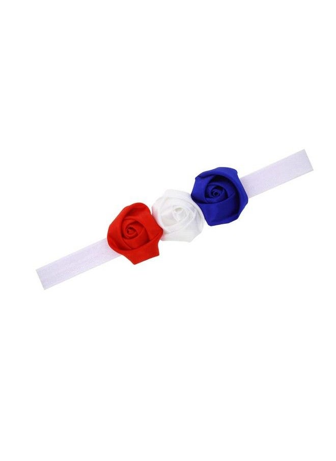JustMyDress - Infant Baby Flower Headband With 3 Color Blue White Red Hair Band Accessories Jhn08 (Blue White Red) - Image 1