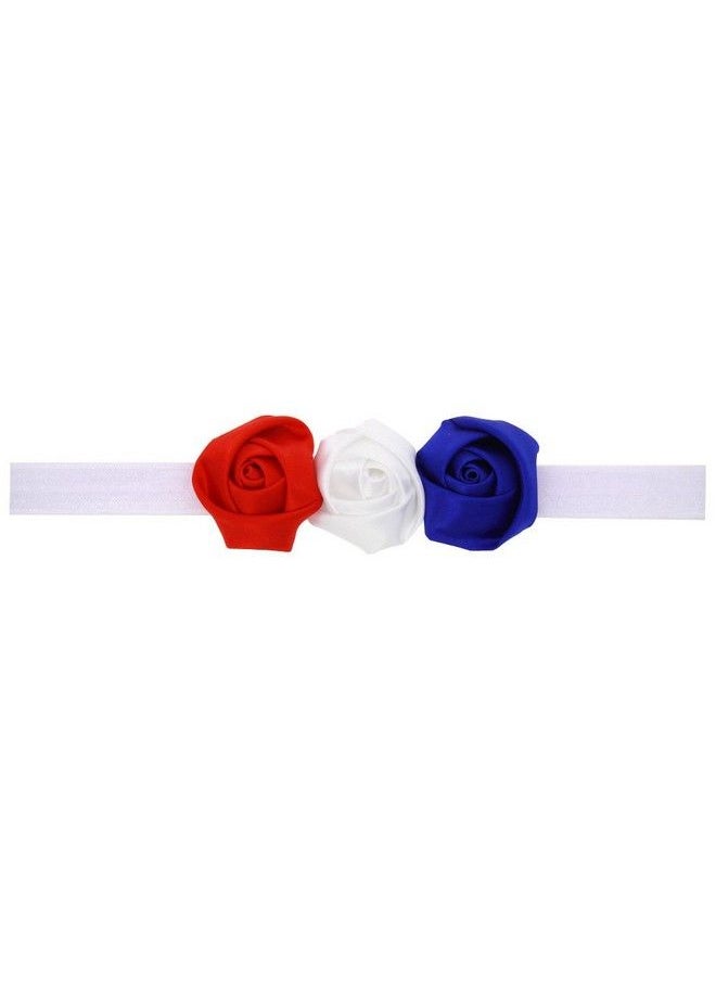 JustMyDress - Infant Baby Flower Headband With 3 Color Blue White Red Hair Band Accessories Jhn08 (Blue White Red) - Image 1