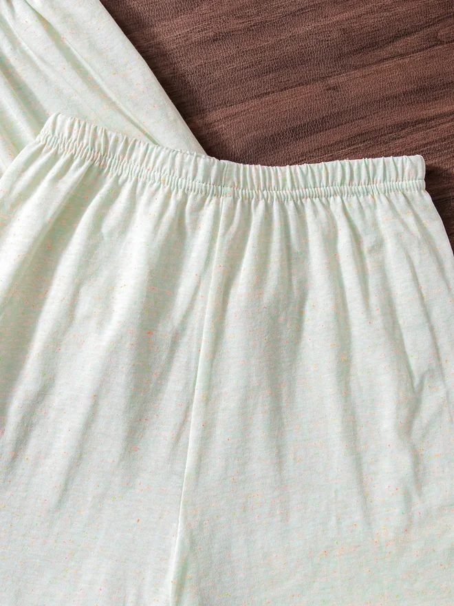 Take Two  Girls Green Ruffle Trim Top And Shorts Pyjama Set for Women | Best Price UAE