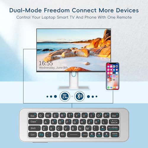 iPazzPort Bluetooth Air Mouse Remote Keyboard, 2.4G Wireless Keyboard Combo Plug & Play Handheld Remote Control for Android TV Box, PC, HTPC, Smart TV, Projector - Image 4