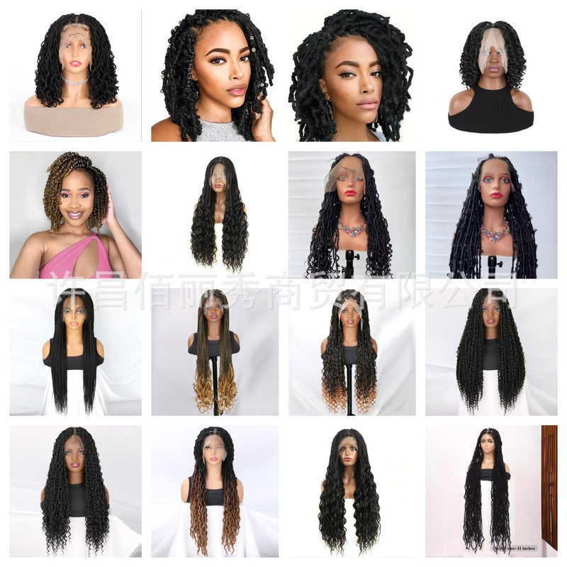 Full Lace Chemical Fiber Air Three-Strand Braid Flying Headgear Braided Lace Wig Hand Hook Lace Headgear - Image 3