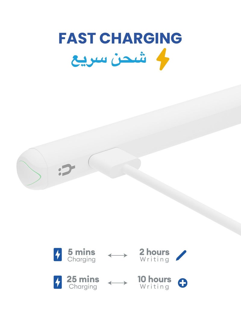 تاينيموس قلم ستايلس برو الترا بتقنية التبديل الذكي – قلم ايباد وايفون متوافق مع ايباد ايفون سامسونج وهواتف وتابلت اندرويد – تبديل فوري بين الأجهزة – أبيض - Image 5
