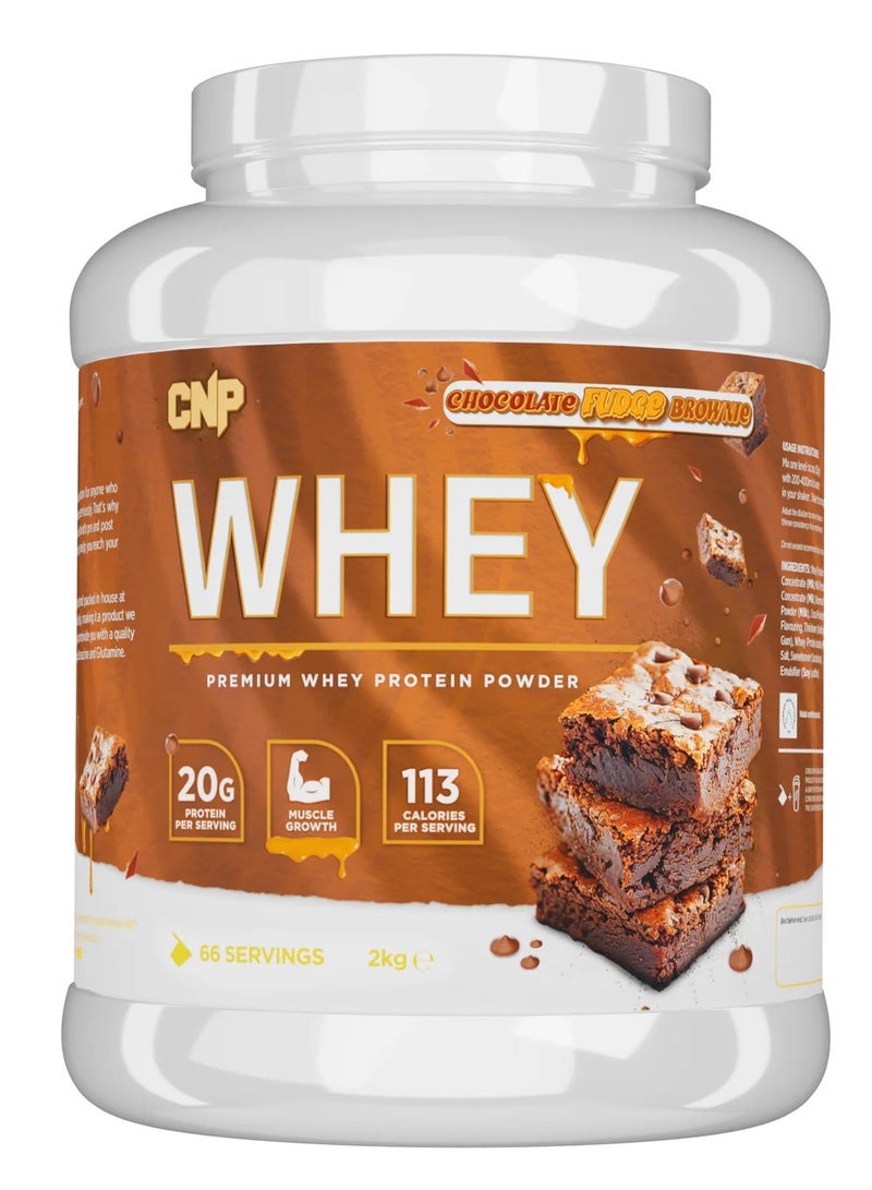 سي إن بي بروتين مصل اللبن - | براوني فادج الشوكولاتة - ٢ كجم (٦٦ حصة) | ٢٠ غرام بروتين لكل حصة | قليل السكر | امتصاص مُحسَّن - Image 1