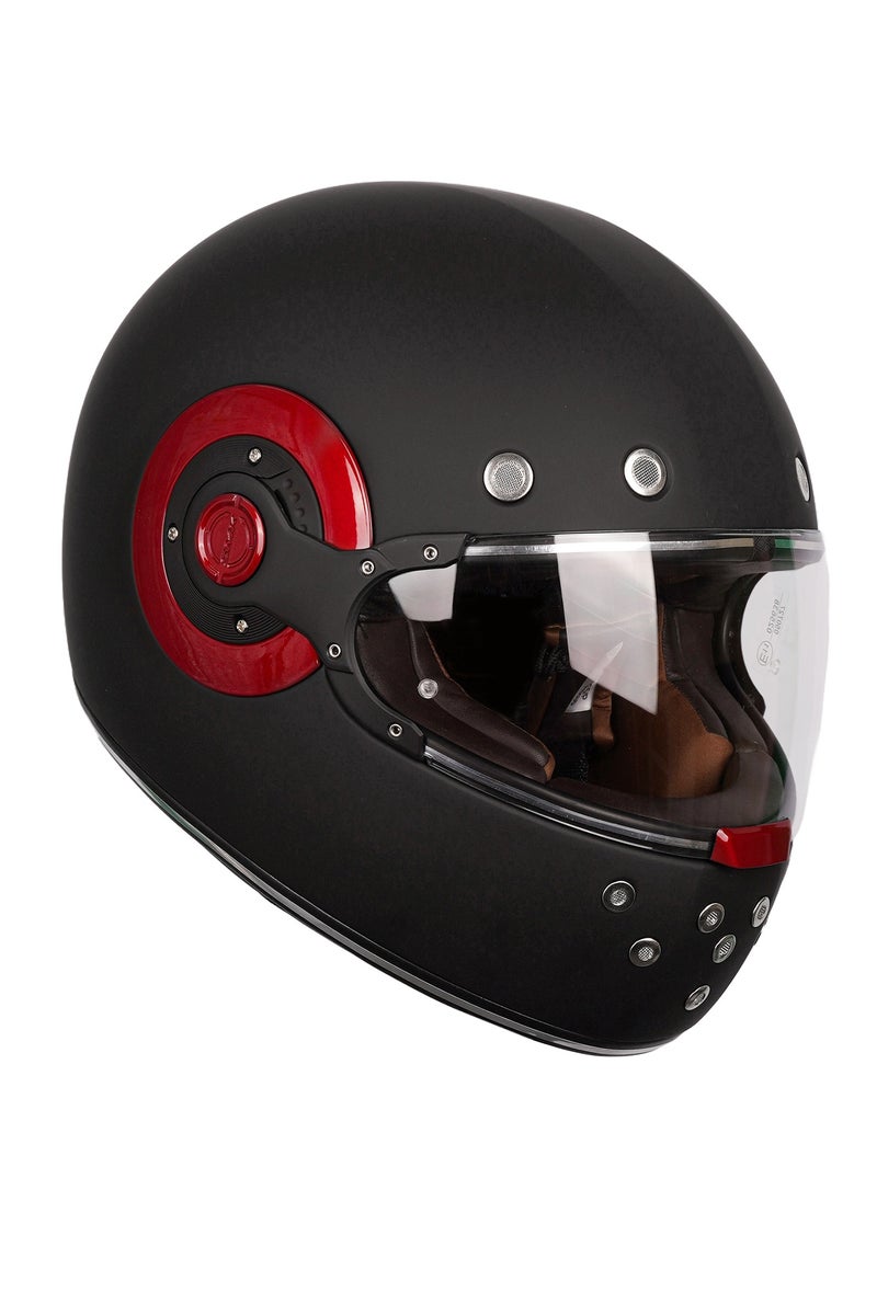 SMK Model MA 230 Retro Solid Full Face Helmet Matte Black, 70002 - Image 1