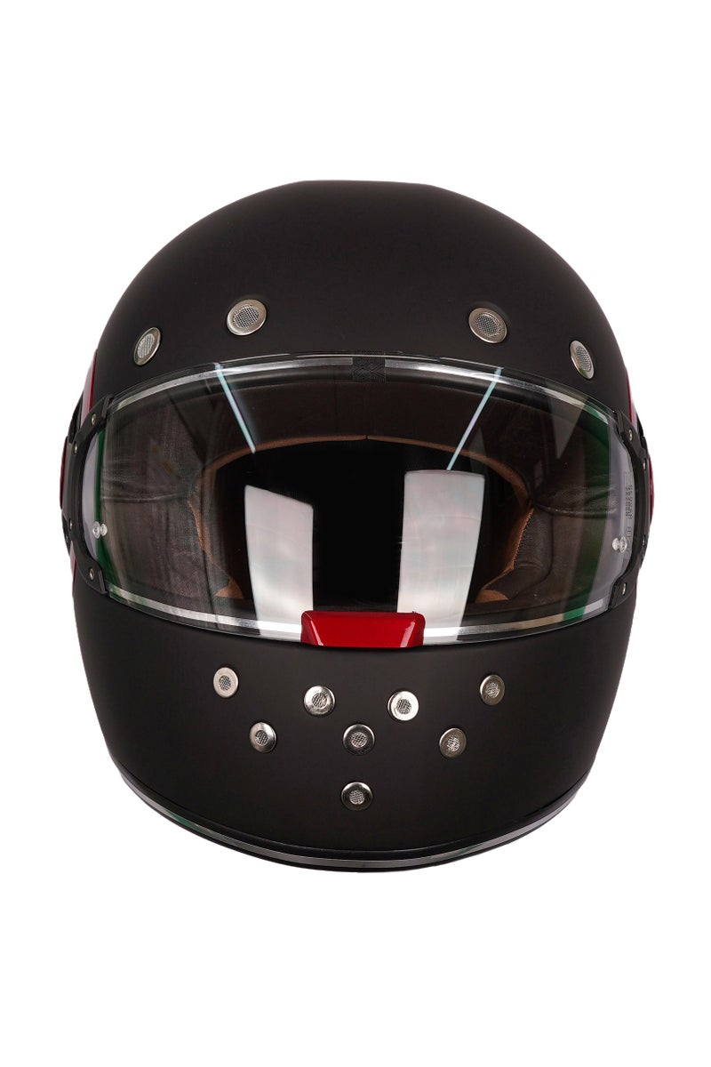 SMK Model MA 230 Retro Solid Full Face Helmet Matte Black, 70002 - Image 2