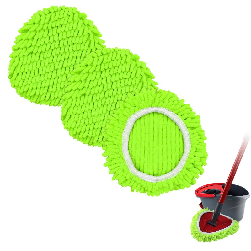 Yuunaie Mop Replace Head for O Cedar, Spin Mop Heads Replacements for Ocedar Easywring 1 Tank Spin Mop, Chenille Duster for Ocedar Mop Include 3 Pack Microfiber Chenille Mop Pad for Ocedar Spin Mop - Image 1