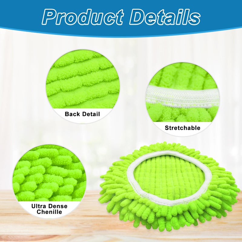 Yuunaie Mop Replace Head for O Cedar, Spin Mop Heads Replacements for Ocedar Easywring 1 Tank Spin Mop, Chenille Duster for Ocedar Mop Include 3 Pack Microfiber Chenille Mop Pad for Ocedar Spin Mop - Image 3