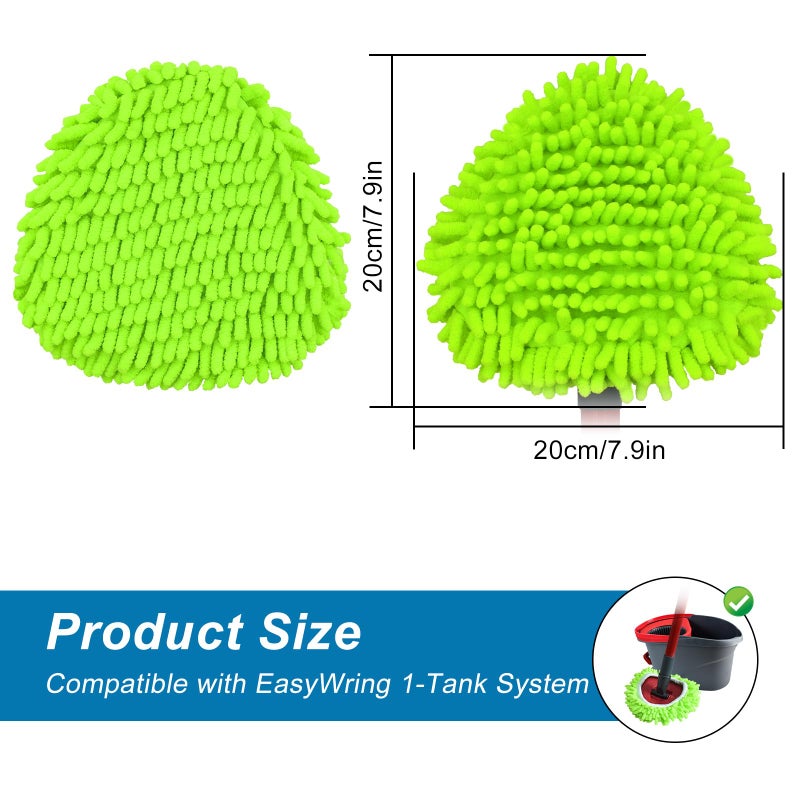 Yuunaie Mop Replace Head for O Cedar, Spin Mop Heads Replacements for Ocedar Easywring 1 Tank Spin Mop, Chenille Duster for Ocedar Mop Include 3 Pack Microfiber Chenille Mop Pad for Ocedar Spin Mop - Image 2