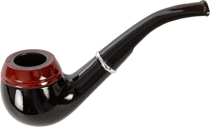 KANGAROO 5.5 Inch Black Fake Cigar Smoke Pipes for Smoking - Sailor Costume Pipe Toy - Captain Detective Props Tobacco & Bubble Pipe for Hugh Hefner Costume - New Year Cosplay Dress up Accessory - Image 1