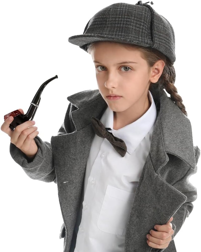 KANGAROO 5.5 Inch Black Fake Cigar Smoke Pipes for Smoking - Sailor Costume Pipe Toy - Captain Detective Props Tobacco & Bubble Pipe for Hugh Hefner Costume - New Year Cosplay Dress up Accessory - Image 3