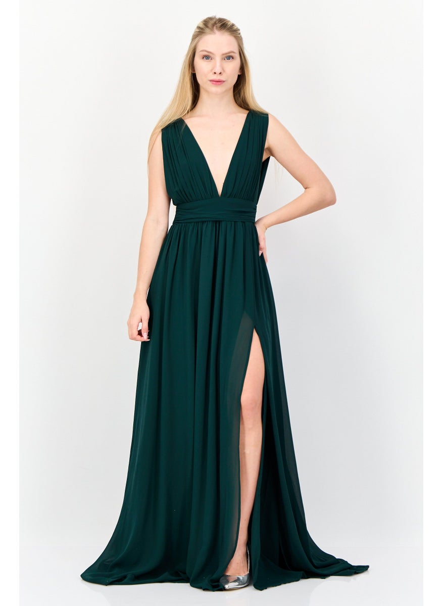 Lulus Women Solid Maxi Dress, Forest Green  - Image 1