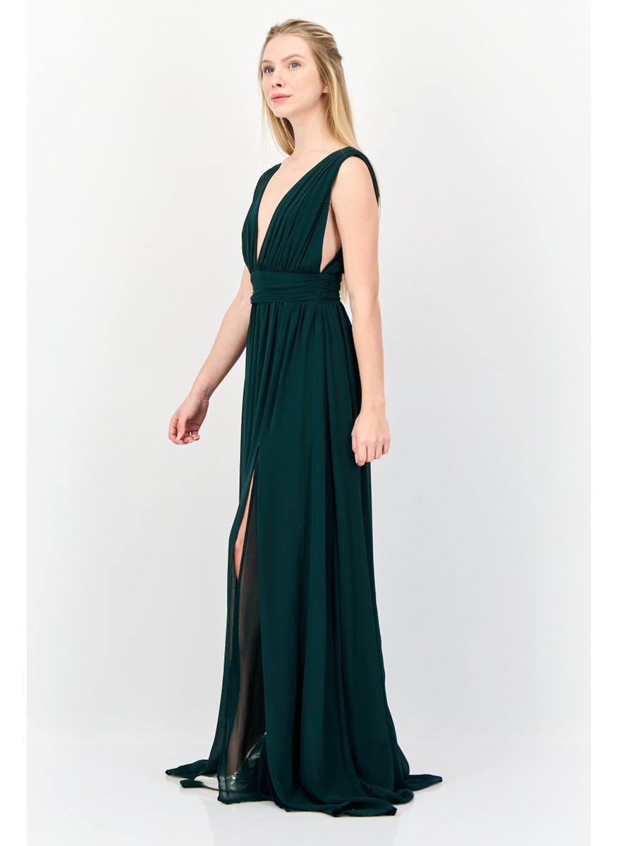 Lulus Women Solid Maxi Dress, Forest Green  - Image 2