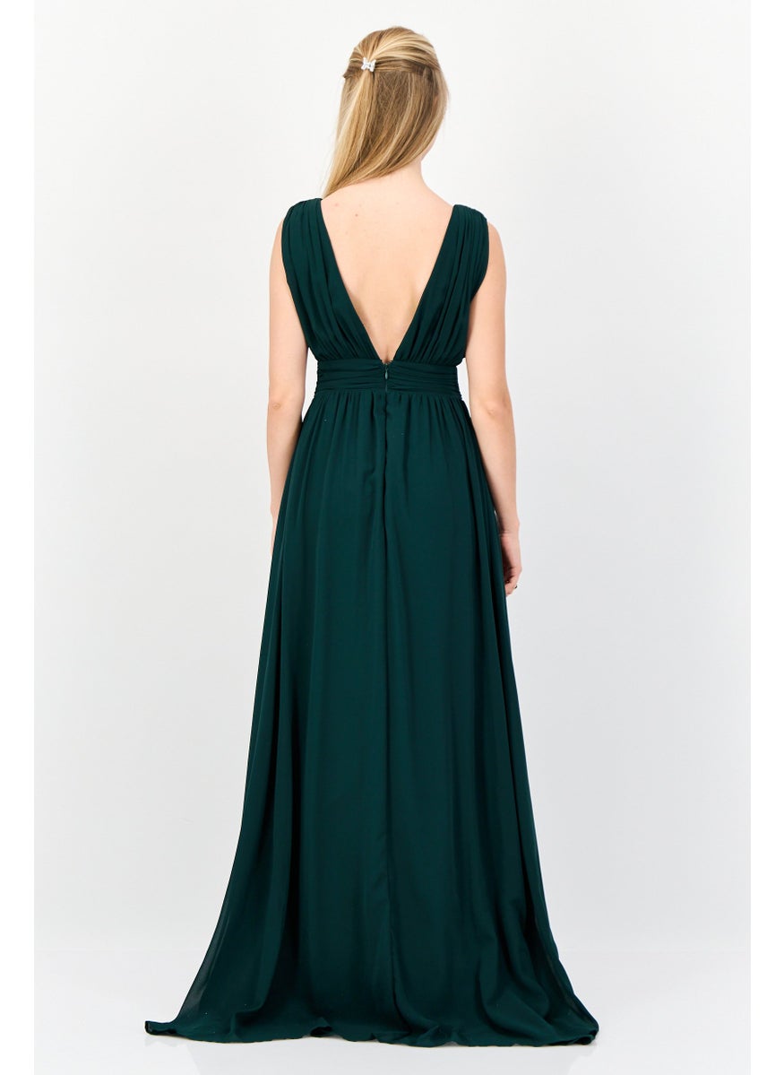 Lulus Women Solid Maxi Dress, Forest Green  - Image 4