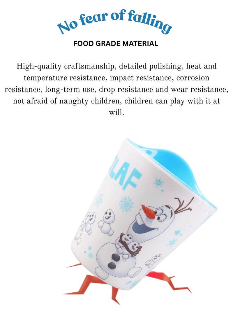 Disney Frozen Olaf Printed Cup Set for Kids – Blue & White Plastic Drinking Cups | Fun Cartoon Design | Durable, BPA-Free - Image 3