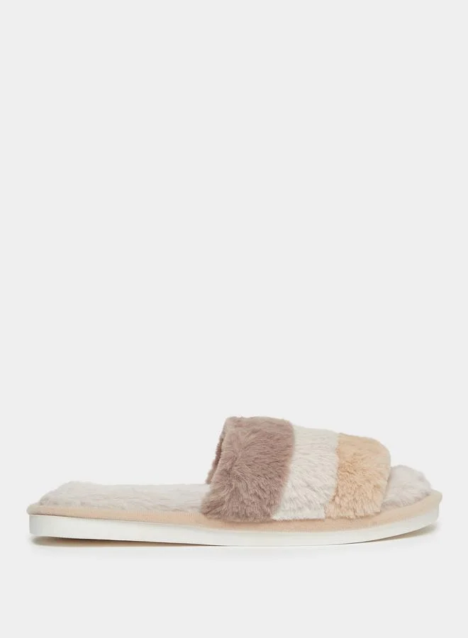 Take Two Plush Color Blocked Slipper