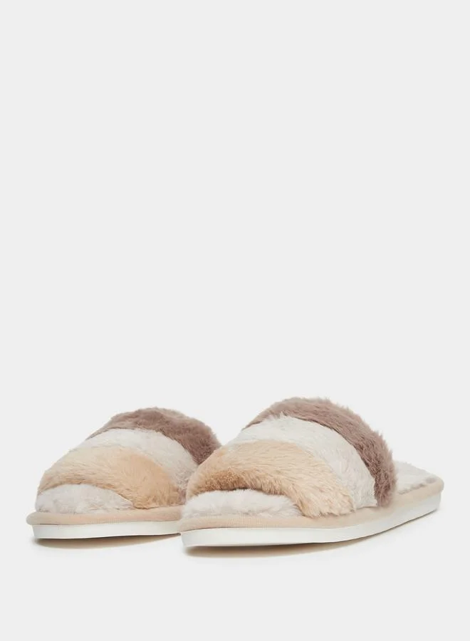 Take Two Plush Color Blocked Slipper
