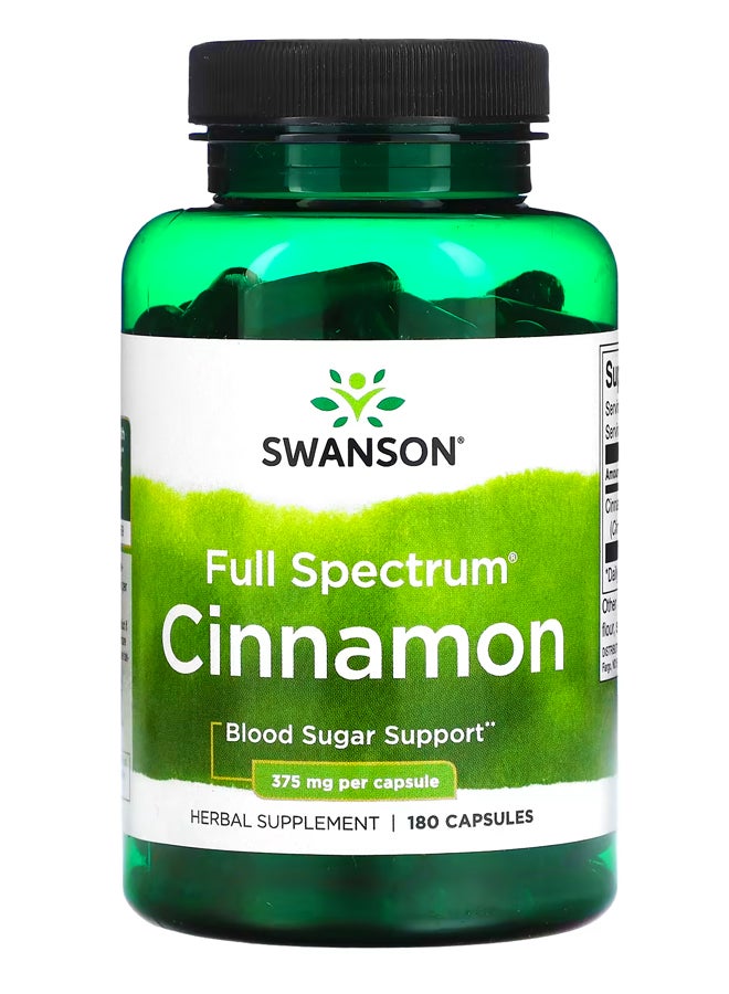 SWANSON Full Spectrum Cinnamon, 375 mg, 180 Capsules