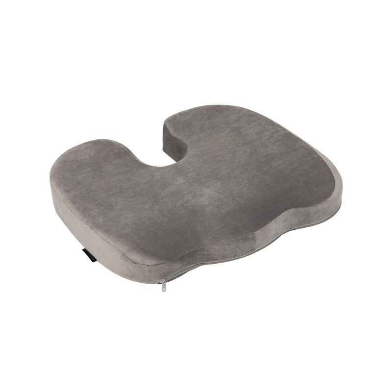 Mind Reader Memory Foam Seat Cushion with Air-Cloud Technology, Ergonomic Pressure Relief for Office Chair, Car, or Wheelchair, Sciatica, Coccyx, Tailbone & Hip Pain Support, Gray - Image 1