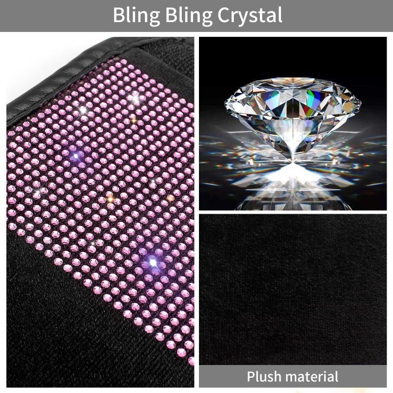 surpassme 2PC Bling Car Seatbelt Covers, Rhinstone Car Seat Belt Covers/Pads with Crystal for Releasing Shoulder/Neck Pressure Car Accessorizes for Car, SUV, Truck(Pink) - Image 5