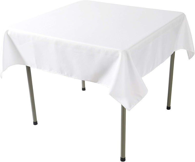 Cupuamon Square Tablecloth 52x52 inch Washable Polyester Fabric Table Cloth for Wedding Party Dining Banquet Decoration（52x52,White） - Image 2