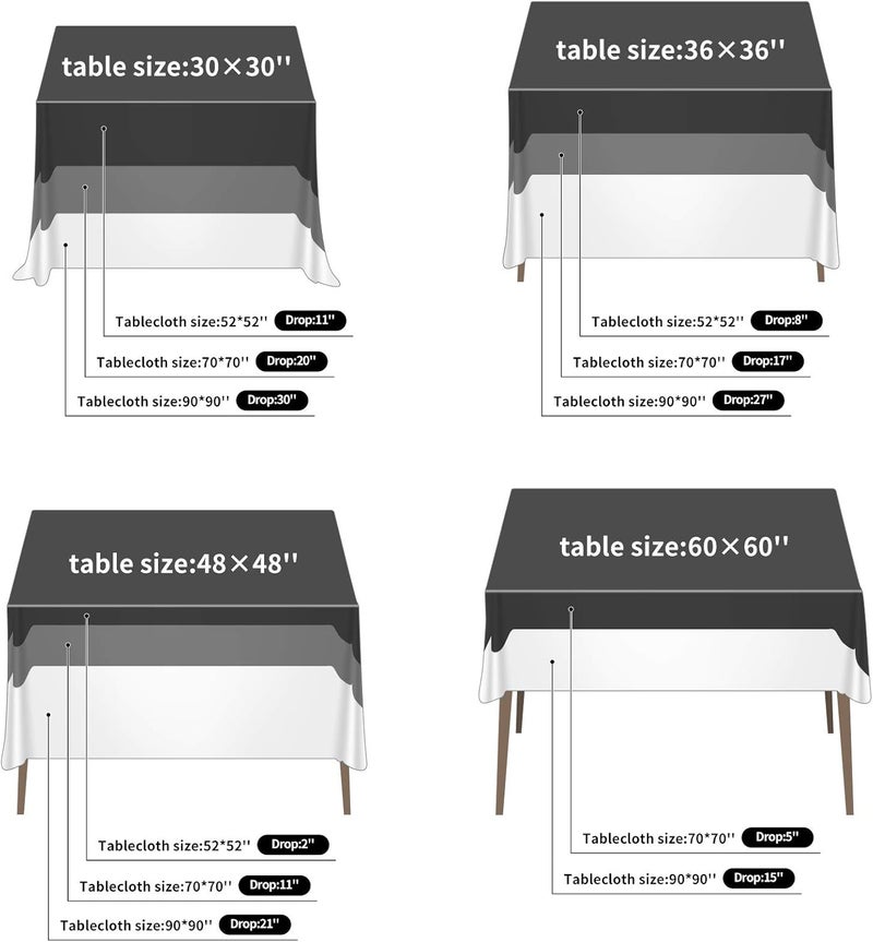 Cupuamon Square Tablecloth 52x52 inch Washable Polyester Fabric Table Cloth for Wedding Party Dining Banquet Decoration（52x52,White） - Image 3