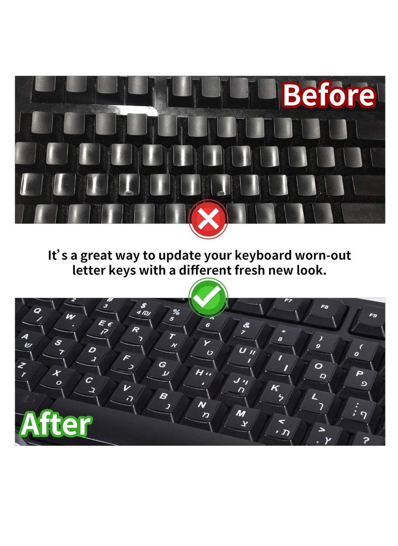 Generic - 2PCS Pack Arabic Keyboard Stickers, Arabic Keyboard Replacement Stickers Black Background with White Letters for Computer Laptop Notebook Desktop (Arabic) - Image 1