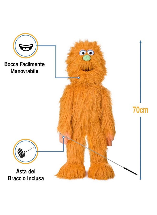 Silly Puppets دمية وحش برتقالي بطول 30 إنش، دمية كاملة الجسم بأسلوب فن التحدث من البطن - Image 4