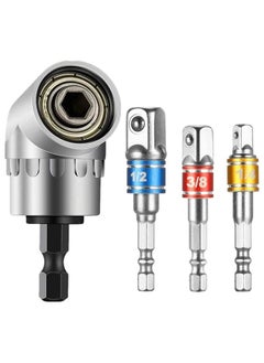 4 PCS Impact Socket Adapter Impact Driver Socket Adapter Extension Bar Set High Speed Nut Driver Tool Kits for Square Socket Turn Power Drill Into Nut Driver
