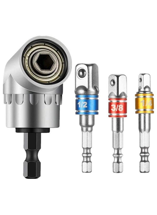 MVAQKLM  - 4 PCS Impact Socket Adapter Impact Driver Socket Adapter Extension Bar Set High Speed Nut Driver Tool Kits for Square Socket Turn Power Drill Into Nut Driver - Image 1
