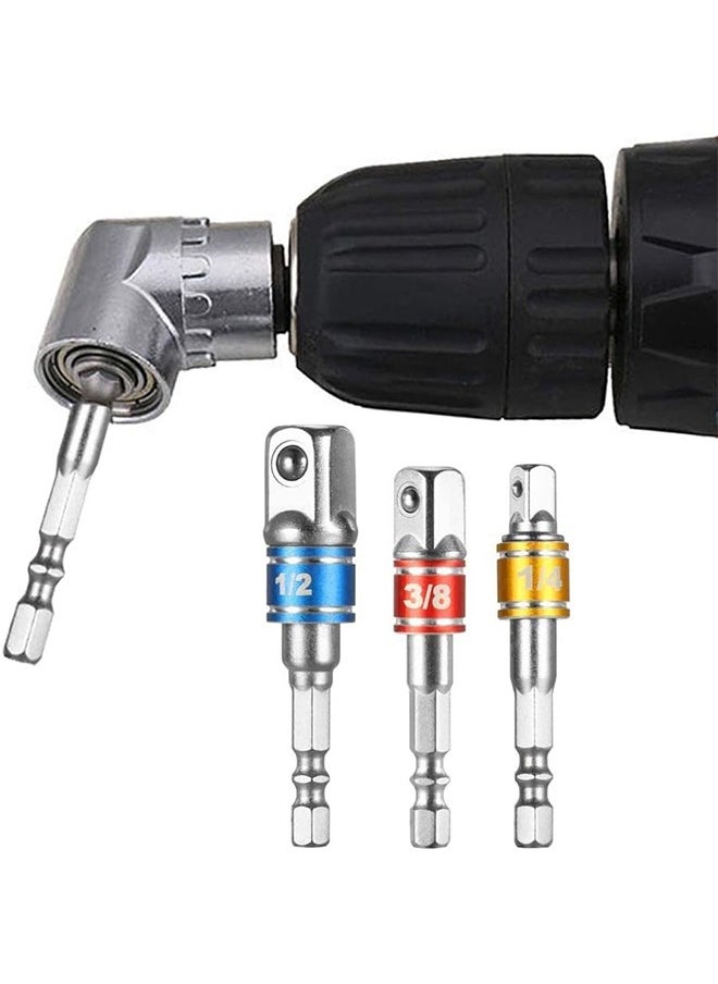 MVAQKLM  - 4 PCS Impact Socket Adapter Impact Driver Socket Adapter Extension Bar Set High Speed Nut Driver Tool Kits for Square Socket Turn Power Drill Into Nut Driver - Image 1