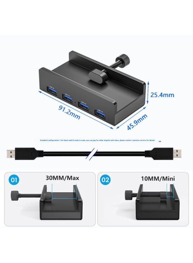 Multi-function Hub Hub Splitter Multi-USB3.0 Interface Expansion Dock Extender Easy To Fix Notebook-Number Of Interfaces:Black 4A-optional 1.2 M Black And White Blue Random Color  - Image 1