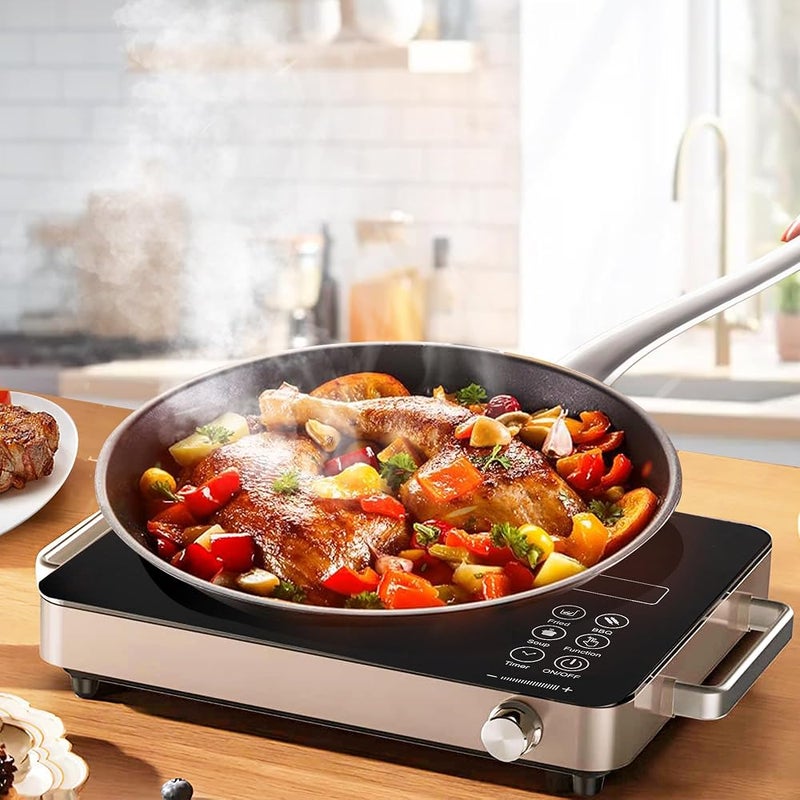 XVersion Infrared Cooker 3500W, Electric Ceramic Hot Plate with Adjustable Temperature and Handle, Single Burner Infrared Stove for Home Kitchen Cooking (Black) - Image 4
