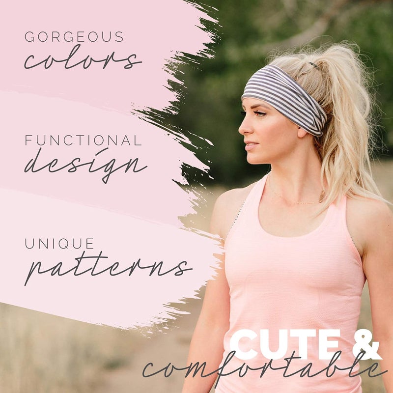 Maven Thread 4" Wide Workout Headbands for Women (2 Pack) – Non-Slip Sweatbands for Gym, Running & Yoga - Image 2