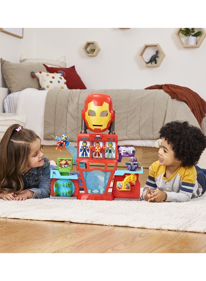 MARVEL CLASSIC Marvel Iron Man and his Awesome Friends Boys & Girls Electronic Iron Quarters Playset with 7.6-cm (3 inch) Action Figures & Mask, Super Hero Toys, 3+ - Image 5