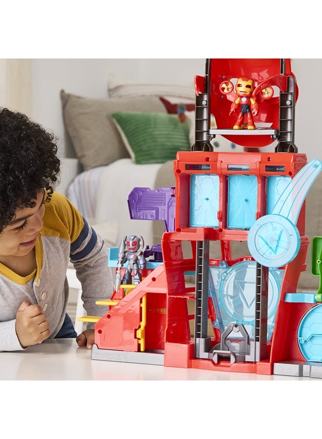 MARVEL CLASSIC Marvel Iron Man and his Awesome Friends Boys & Girls Electronic Iron Quarters Playset with 7.6-cm (3 inch) Action Figures & Mask, Super Hero Toys, 3+ - Image 3
