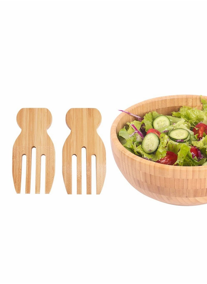 Generic - Bamboo Salad Hands Salad Blender, Set Salad Claws Bamboo Salad Hands Bamboo Salad Tossing Wooden Salad Tongs Personalized Salad Utensils Pack of 2 - Image 1