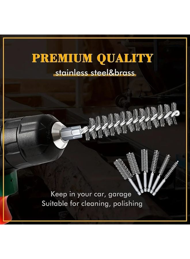 12pcs Stainless Steel Wire Bore Brush Set Hex Shank For Tube Cleaning - Image 3