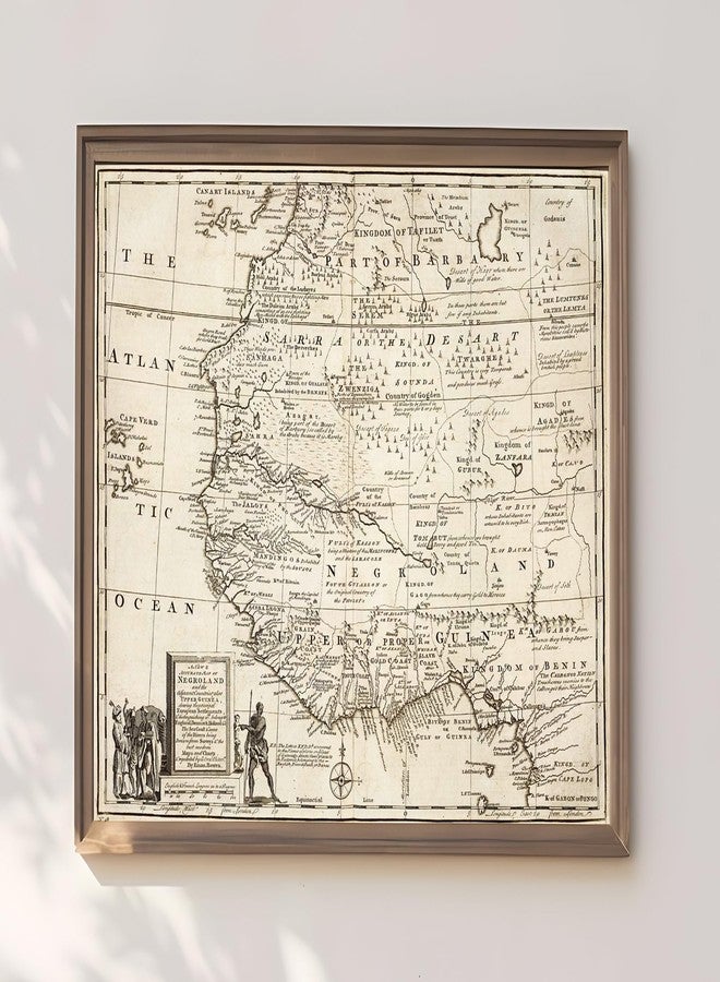 ArtCantHurtU Negroland Map - Adjacent Countries Guinea Ghana - Historic Document for all Future Generations - 1747 West African American History - Slave Coast Trade Regions - Wall Art Map Poster Repro Unframed (16"x20") - Image 2