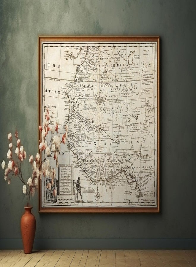ArtCantHurtU Negroland Map - Adjacent Countries Guinea Ghana - Historic Document for all Future Generations - 1747 West African American History - Slave Coast Trade Regions - Wall Art Map Poster Repro Unframed (16"x20") - Image 1