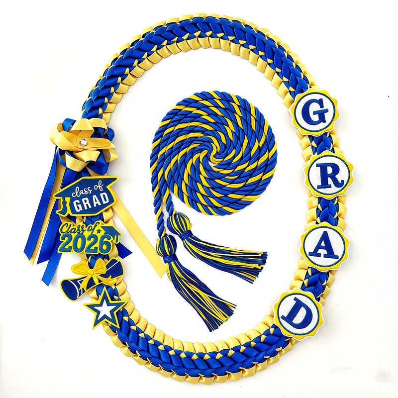 Upgraded Graduation Braided Ribbon Lei 2026 Tangle Resistant No Peel Off Patches - Image 3