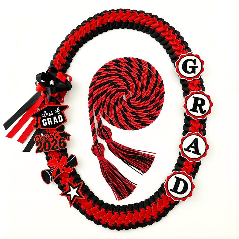 Upgraded Graduation Braided Ribbon Lei 2026 Tangle Resistant No Peel Off Patches - Image 2
