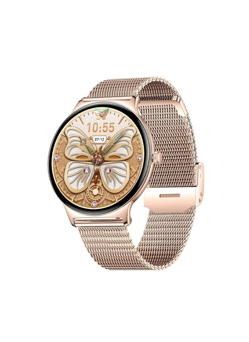 Moxedo Moxedo Glory Smart Watch for Women 1.43” Amoled HD Display Fitness Watch Real Time Health Monitoring, 100+ Watch Faces, 120+ Sports Modes Fitness Activity Tracker for iOS and Android - Rose Gold  - Image 1
