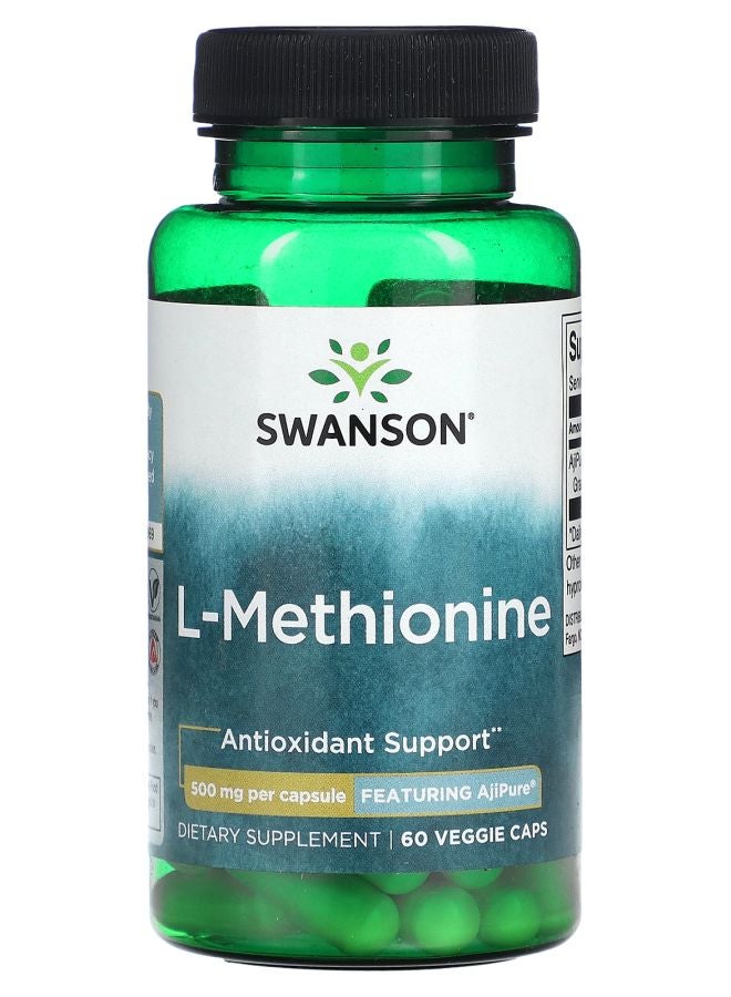 SWANSON L-Methionine Featuring AjiPure 500 mg 60 Veggie Caps