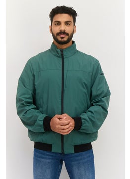 GEOX Men Plain Windbreaker Jacket, Green  - Image 1