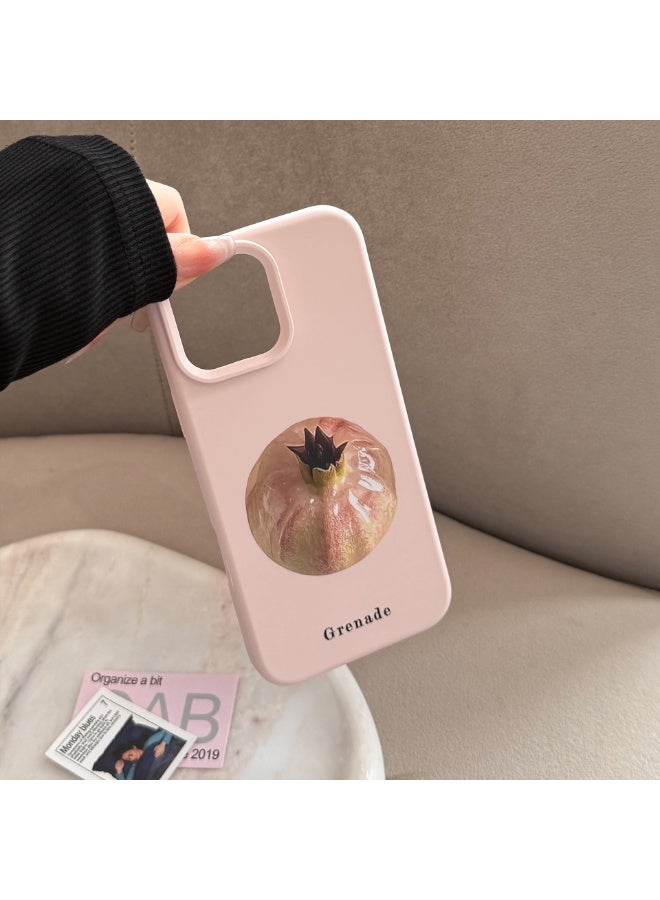 NIBEMINENT A Pink Pomegranate Protective TPU Case Cover For iPhone 17, Pea Pink