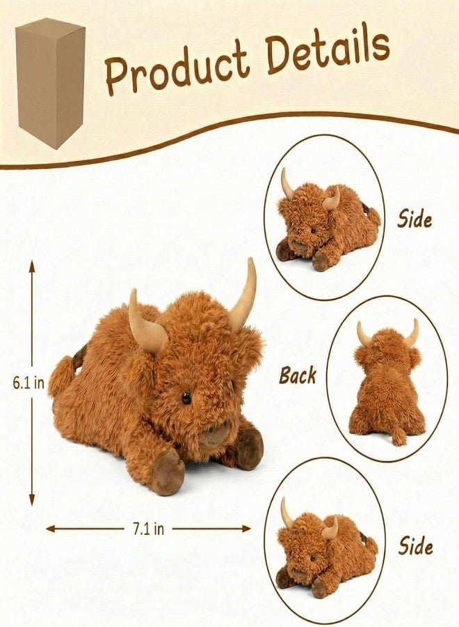 Seenelling ألعاب سينيلينج الصريرية للكلاب، ألعاب دفع محشوة على شكل بقرة هايلاند، لعبة مضغ للكلاب الصغيرة والمتوسطة، لعبة جلب للجراء، لعبة تفاعلية لتسنينهم ومضغهم لإبقائهم مشغولين، هدية عيد ميلاد على شكل بقرة هايلاند - Image 2