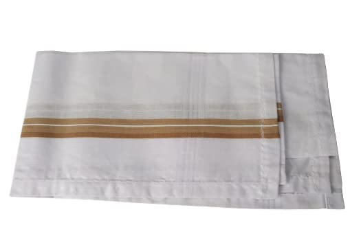 MAMRAJ Men's 5 - Piece Pandit Dhoti Kurta Set, White color | Unstitched Kurta, Angocha, Vest, Hanky. (Best item for shradh or diwali)(Pitru Paksha) Best package pandat ji or pitron ke kapde - Image 5
