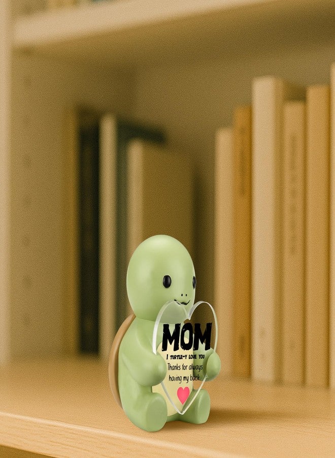 FTONENI Cute Turtle Figurine for Mom, I Turtle-y Love You Gift from Daughter or Son, Heart Acrylic Sign Mini Statue, Appreciation Desk Decor, Resin Animal Ornament for Mother's Day Birthday - FDC559 - Image 5