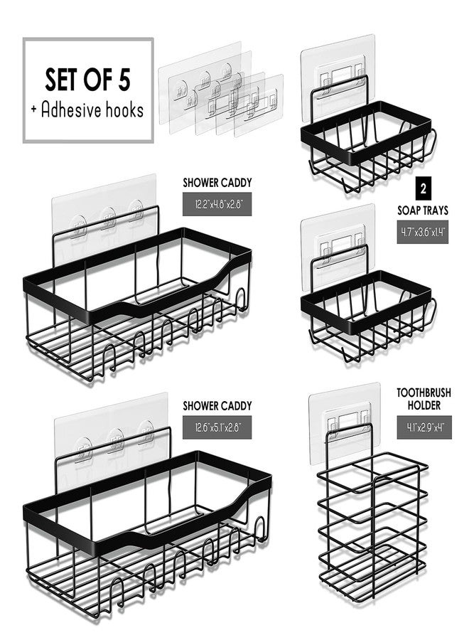 كلارا كلارك منظم دش كلارا كلارك - رف دش لاصق، رف من الفولاذ المقاوم للصدأ مقاوم للصدأ لتخزين مستلزمات الحمام وديكور المنزل - Image 3