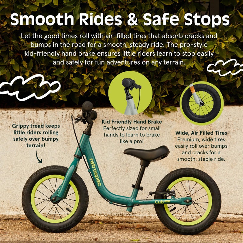 Retrospec Cub Plus Toddler Balance Bike for Boys & Girls Ages 18 Months - 4 Years with Adjustable Seat, Handlebars & V-Brake, Lightweight Frame, Air-Filled Tires - Image 5